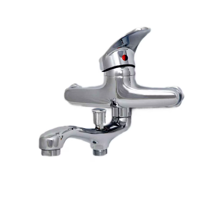 Lesklá chromová vaba baterie - úplná sada s otočným potrubím 25 cm, para, hadice a excentrická