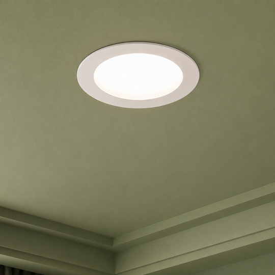 AKTOBE LED Spot, Ø16,8cm, 12W, kulaté, studené světlo, bílá, kov a akryl