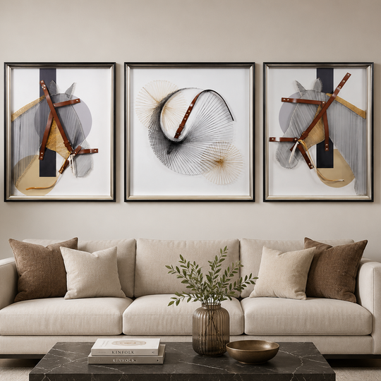 Dekorativní obraz Elegance koní, 60 x 80 cm + 80 x 80 cm + 60 x 80 cm, sklo a MDF