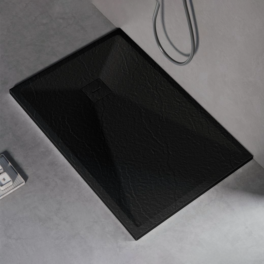 Obdélníková sprchování 80x120 cm, štíhlé 3 cm, černá