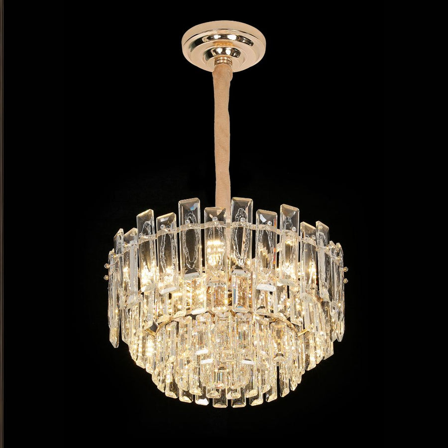 Křišťálový lustr FONTAINEBLEAU Eleganza, 9x E14, průměr 45 cm, zlatý, nastavitelná výška