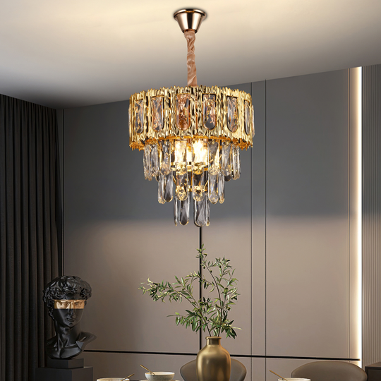 Křišťálový lustr BELVEDERE Petito 3xE14, průměr 30 cm, lesklé zlato, nastavitelná výška Křišťálový lustr Výchozí název Alessandro Design