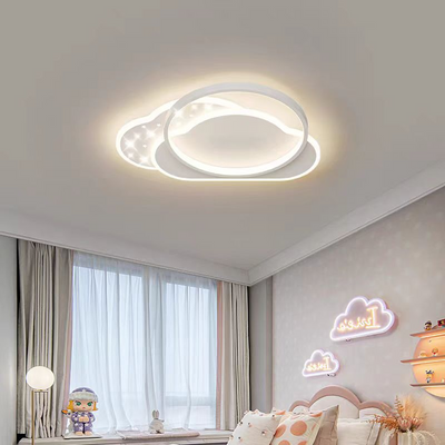 LED lustr s dálkovým ovládáním NUVIA 72W, Cloud, Studené/Teplé/Neutrální světlo, Stmívatelné, Bílá