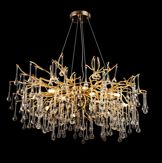 Crystal Chandier Waltz Rhapsody, 9x G9, Gold, 60 cm, nastavitelná výška