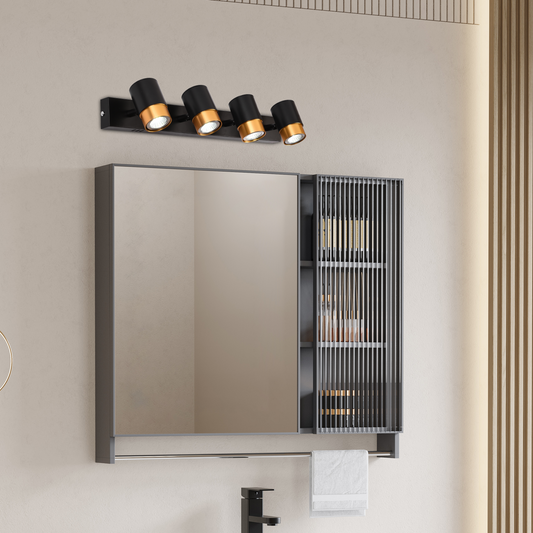 LED projektor s 4xGU10 projektory, 3000K/4000K/6000K, zlato, kov a akryl