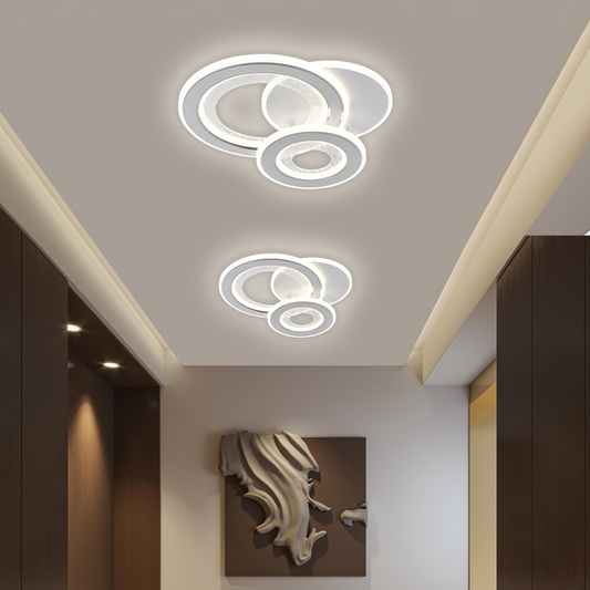 SQUARE LED lustr 36W, 3 kruhy, studené/teplé/neutrální světlo, bílá