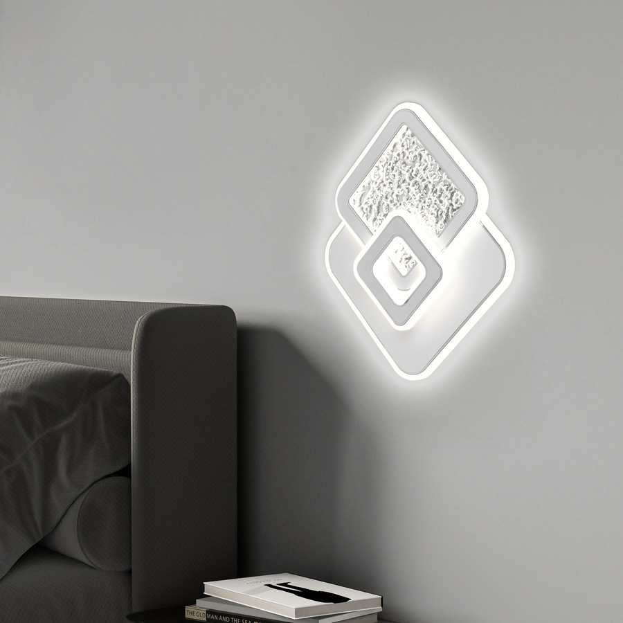 KOMPACTO 57W LED lustr, 3 čtverce, studené/teplé/neutrální světlo, bílá