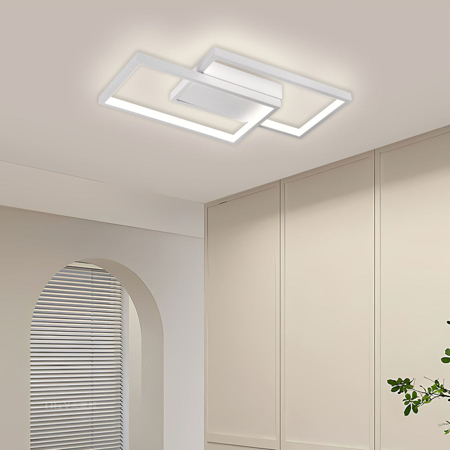 LED lustr s dálkovým ovládáním LANDYN 62W, 2 čtverce, studené/teplé/neutrální světlo, stmívatelné, bílá