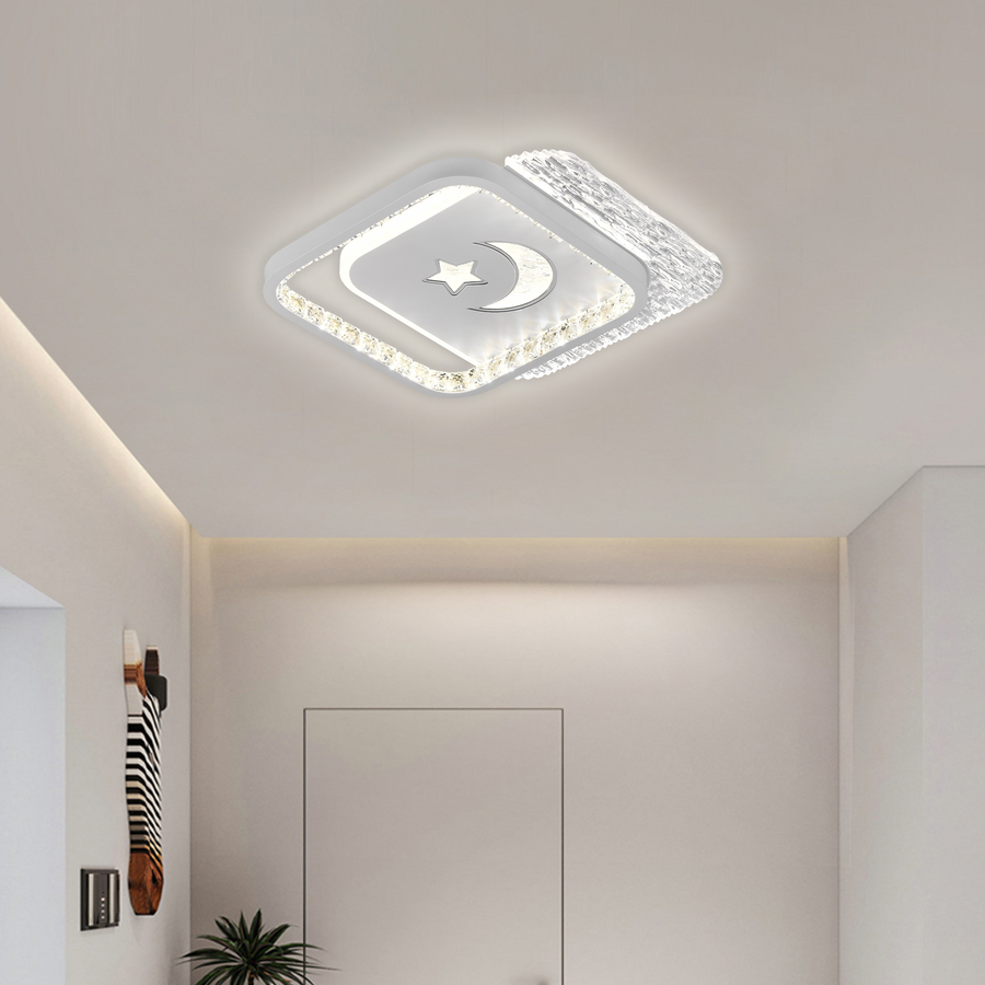 PERU LED lustr 39W, 2 čtverce, studené/teplé/neutrální světlo, černá