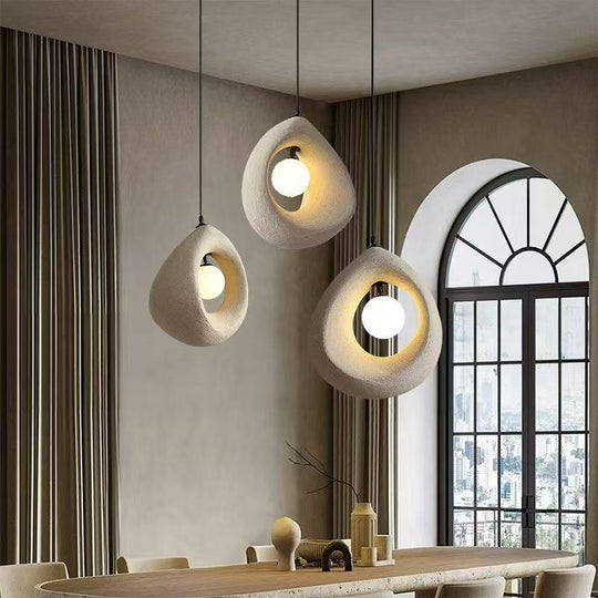 FOAMER Moderní lustr, 35 cm, závěsný, 1 X E27, bílý, kov a pěna, nastavitelná výška Moderní lustry Výchozí název Alessandro Design