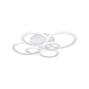 LED lustr s dálkovým ovládáním BETTY 82W, 6 kruhů, Studené/Teplé/Neutrální světlo, Stmívatelné, Bílá