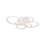 LED lustr s dálkovým ovládáním BETTY 82W, 6 kruhů, Studené/Teplé/Neutrální světlo, Stmívatelné, Bílá