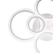 LED lustr s dálkovým ovládáním BETTY 82W, 6 kruhů, Studené/Teplé/Neutrální světlo, Stmívatelné, Bílá