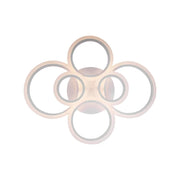 LED lustr s dálkovým ovládáním BETTY 82W, 6 kruhů, Studené/Teplé/Neutrální světlo, Stmívatelné, Bílá