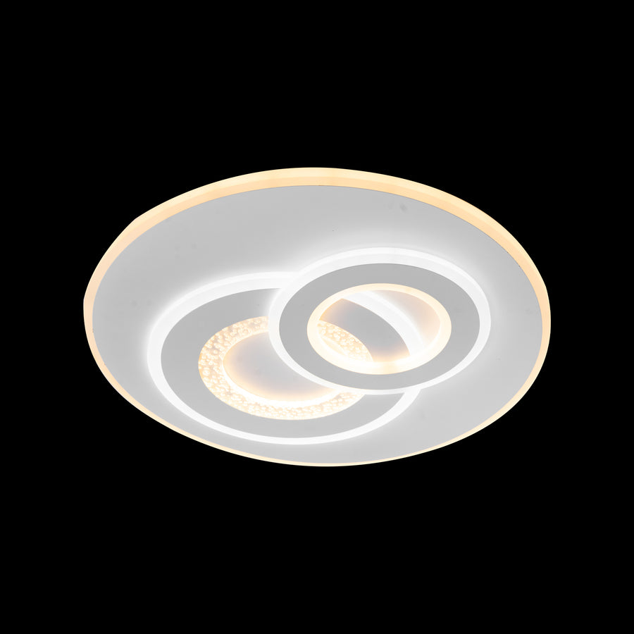 Lustra LED cu Telecomanda Remo, 200W, Alb, Acril, Dimabila