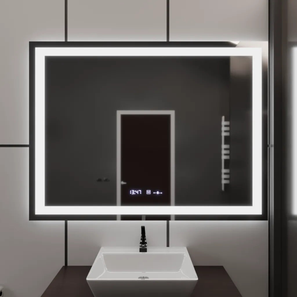 Mirror LED obdélníkový 120x80cm vérité Motionglow Marcello, deaktivační systém, teploměr a hodiny, daimable