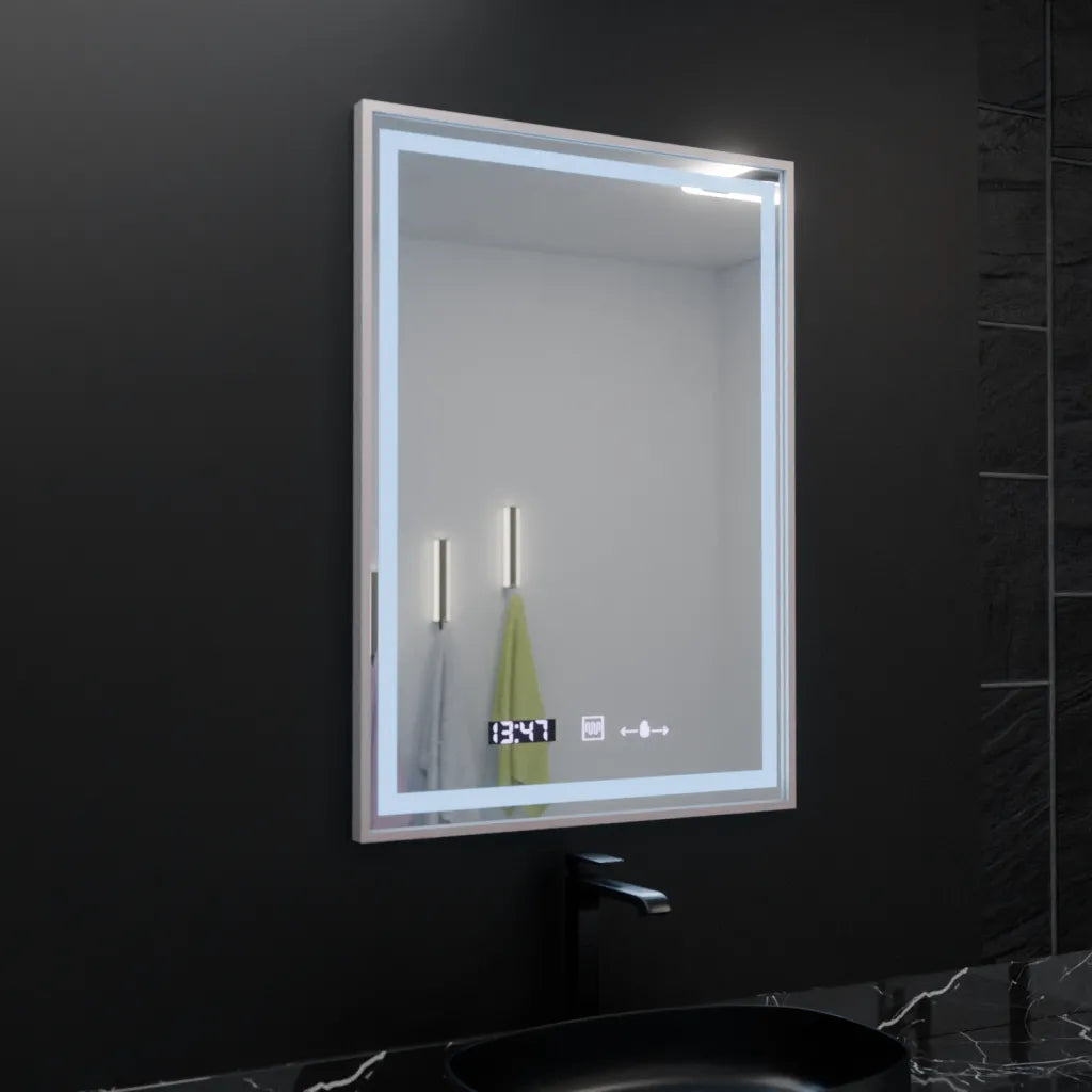 Zrcadlo LED obdélníkový 60x80cm Verite Imperial Silver Motion Glow Marcello Deflatic Hoding Defrition System