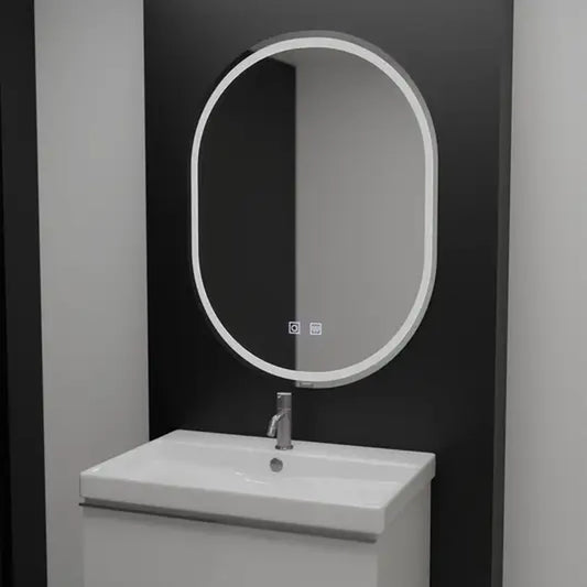 Oválné LED zrcadlo, 60x80cm, Velara Touch, Demister System, Stmívatelné