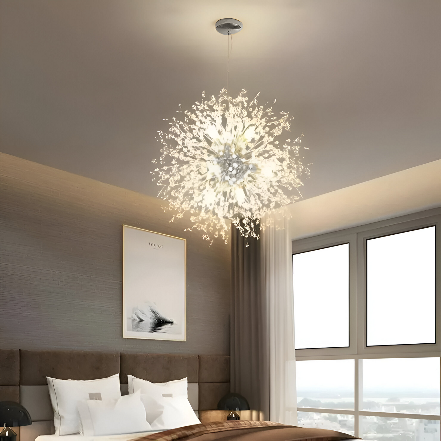 Schönbrunn Crystal Chandelier, 9x G9, průměr 49 cm, lesklý chrom, jasné osvětlení