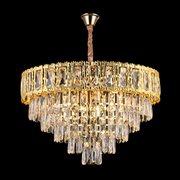 Křišťálový lustr Corona Zaffiro 8xe14, průměr 60 cm, lesklý zlato, výška rebbabilní