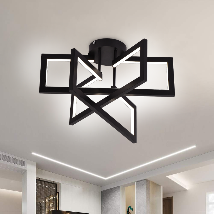 LED lustr s dálkovým ovládáním 73W, 3 Elements, Studené/Teplé/Neutrální světlo, Stmívatelné, Černá, LT750/3BK