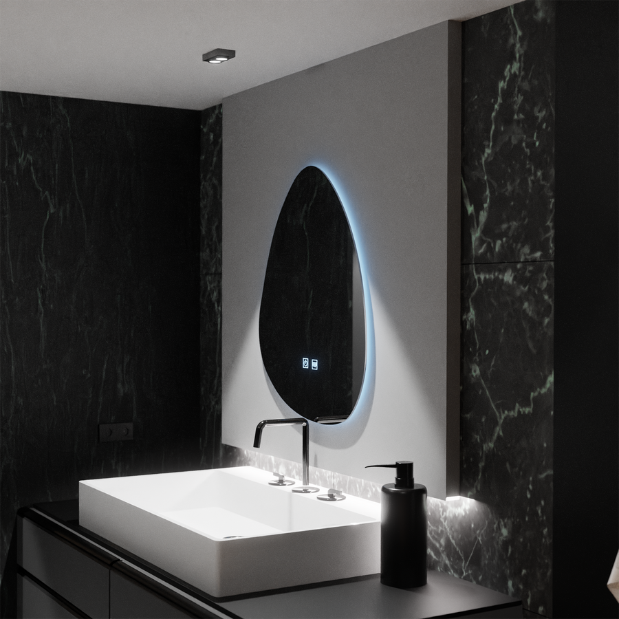 Organické LED zrcadlo 80x60cm, Fluido Touch, Demister System, Stmívatelné
