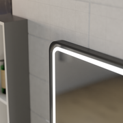 Mirror LED Touch Ulrich DeBrulation System, hodiny a teplota 60x80 cm Černá ramahed Cosmetics Lup