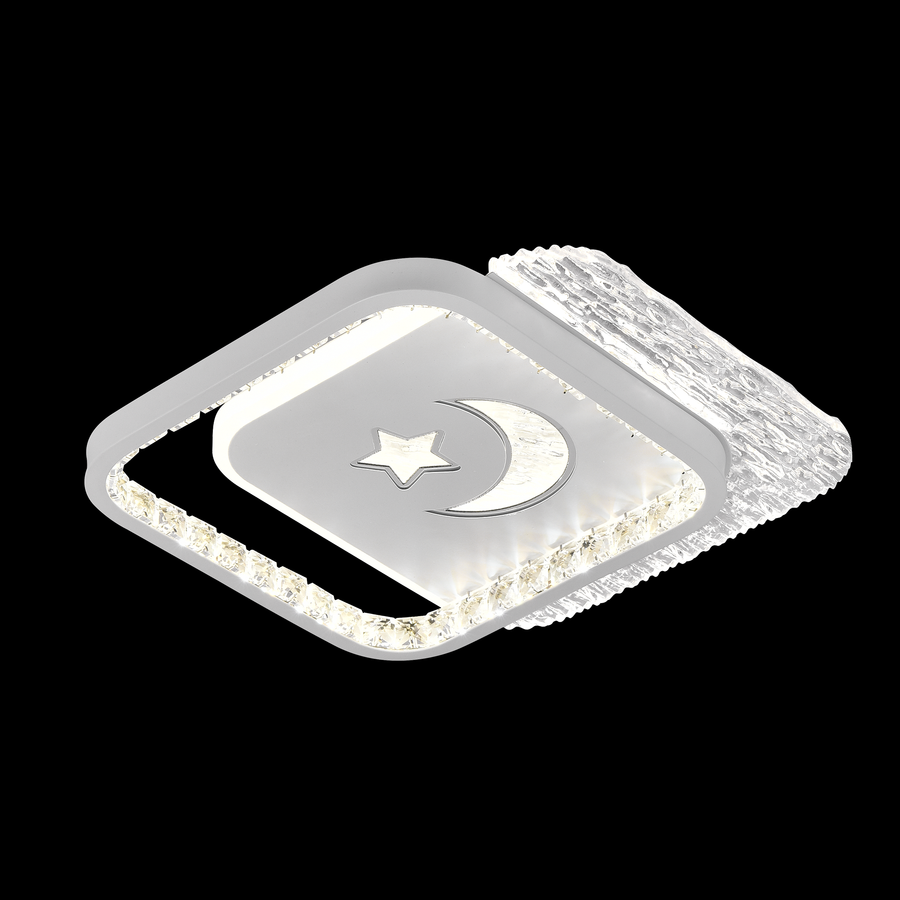 PERU LED lustr 39W, 2 čtverce, studené/teplé/neutrální světlo, černá