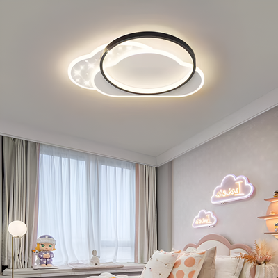 LED lustr s dálkovým ovládáním NUVIA 72W, Cloud, Studené/Teplé/Neutrální světlo, Stmívatelné, Černobílé