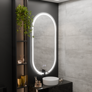 Mirror LED Oval 50x100cm Velara Touch System Dimable Demontling