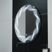Zrcadlové kulaté LED 60 cm Flusso Touch Dimable Defrition System