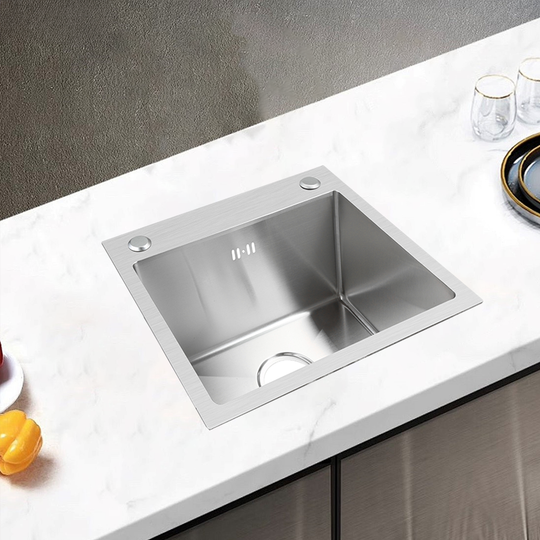 Kuchyňský dřez z nerezové oceli 60x45x21 cm, broušená nerezová ocel Výchozí název Alessandro Design