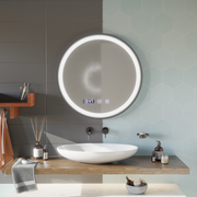 LED Touch Otto Mirror Dezoring System, hodiny a teplota 80 cm Černý hrubý rám
