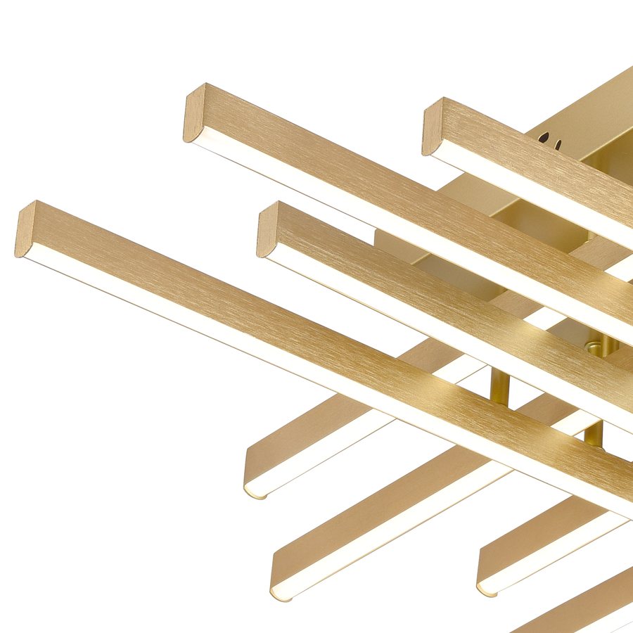 LED lustr s dálkovým ovládáním LINEX, 109W, světlo 3000K/4000K/6000K, stmívatelný, zlatý