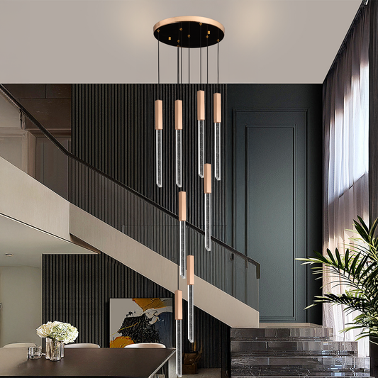 LED křišťálový lustr 22W, teplé/neutrální/studené světlo, průměr 25cm zlatý CM511/H150XW35