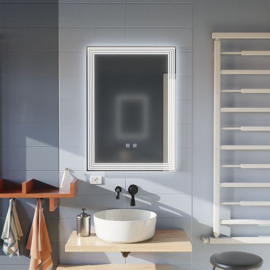 Obdélníkové LED zrcadlo, Demist, 50x70cm, ADIS Basic Touch