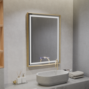 Zrcadlo LED obdélníkový 60x80cm Verite Royale Gold Motiongllow Marcello Dimable Hoding Dezontace