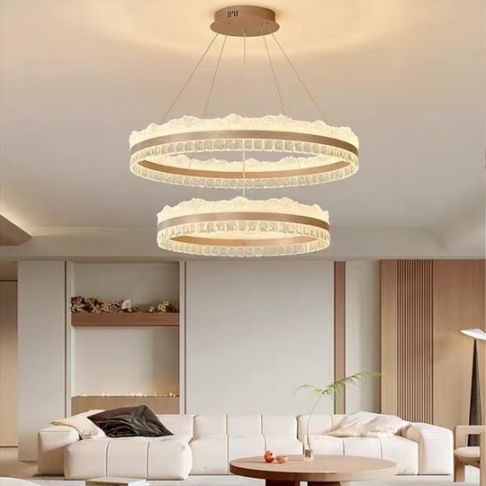 Závěsný LED lustr s dálkovým ovládáním NIVALIS, 126W, Studené/Teplé/Neutrální světlo, Stmívatelné, Nastavitelná výška, Zlaté LED lustry s dálkovým ovládáním Výchozí název Alessandro Design