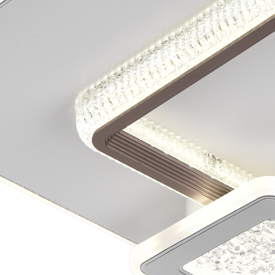 NYXORA LED lustr 51W, 3 čtverce, studené/teplé/neutrální světlo, černá