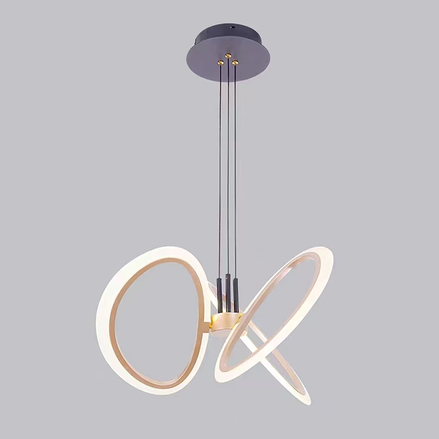 Závěsný LED lustr s dálkovým ovládáním RIMINI 53W, 3 Elements, Studené/Teplé/Neutrální světlo, Stmívatelné, Zlaté