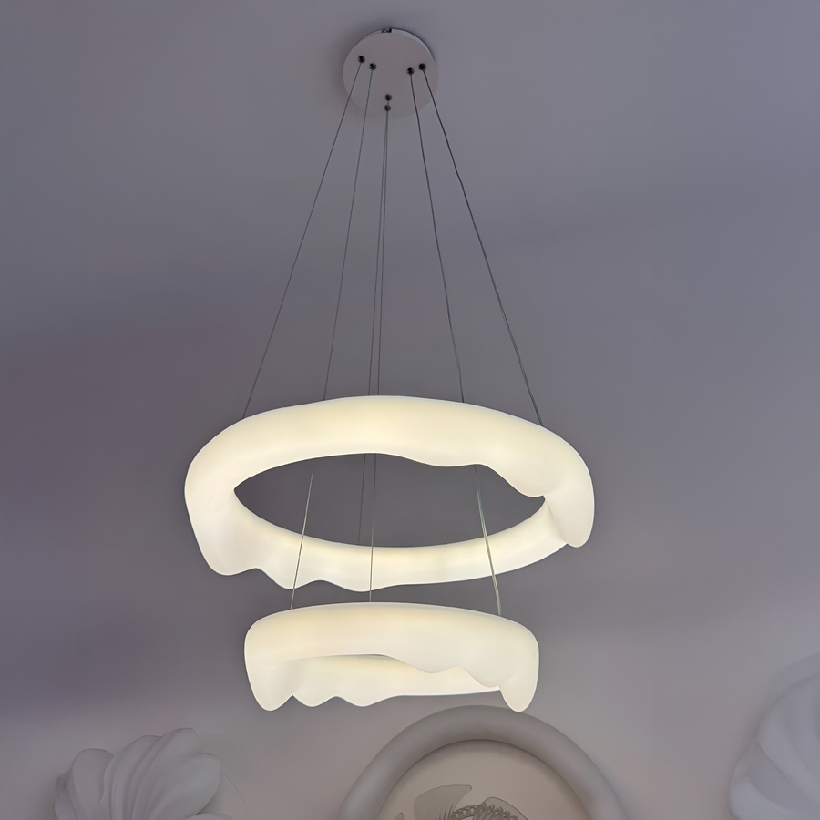 LED lustr, závěsný s dálkovým ovládáním, AMADEO, 90W, studené/teplé/neutrální světlo, stmívatelný, nastavitelná výška, bílý, LT271