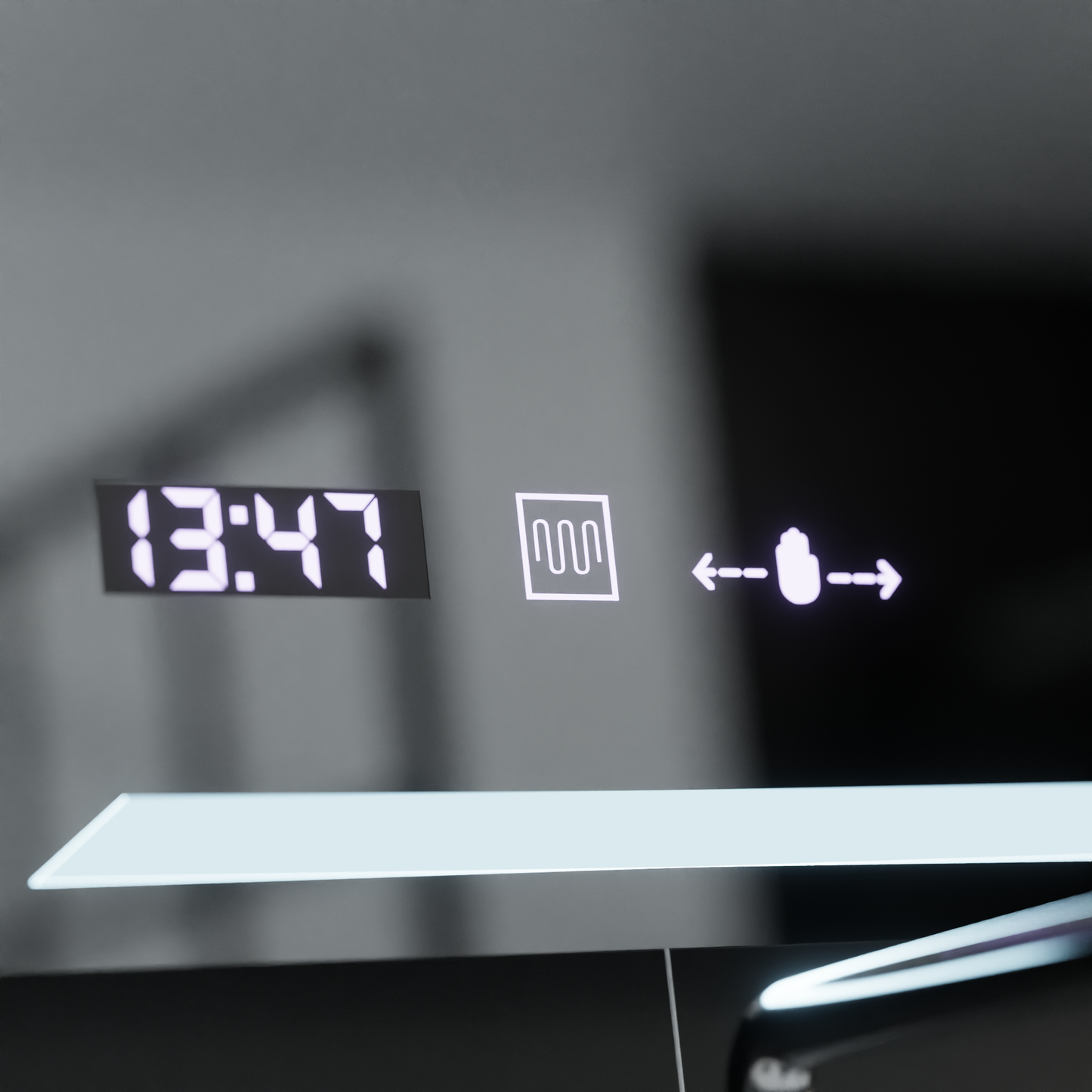 Zrcadlo LED obdélníkový 80x60cm Rayonnement Motiongllow Marcelow System Postižení & Daim teploměr