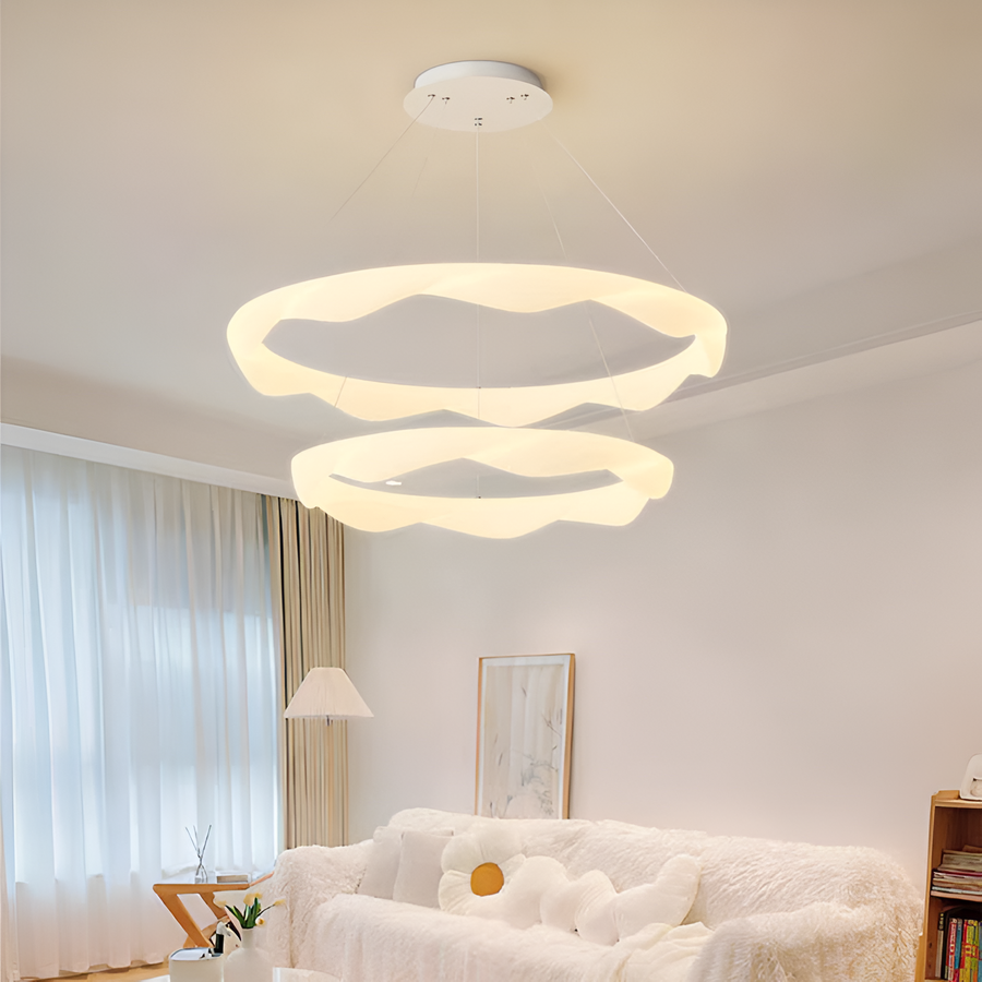 LED lustr, závěsný s dálkovým ovládáním, AMADEO, 90W, studené/teplé/neutrální světlo, stmívatelný, nastavitelná výška, bílý, LT271