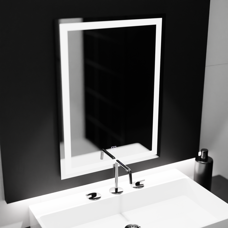 Obdélníkové LED zrcadlo, 60x80cm, RÁM Basic Touch