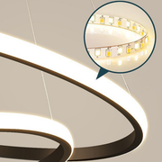 LED lustr s dálkovým ovládáním Ricci, 25W, 2 kruhy, chladné/horké/neutrální světlo, nestabilní, černé