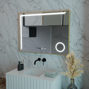 LED zrcadlové senzor pohybu Francesca 80x60 cm Studené světlo/studená/neutra Dimable System Debrosting Clock Marcello Funghhi Collection