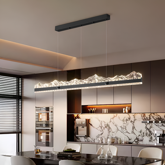 Závěsný LED lustr s dálkovým ovládáním MARISTELLA 36W, Studené/Teplé/Neutrální světlo, Stmívatelné, Nastavitelná výška, Černá