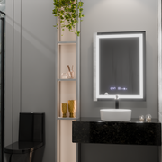 Obdélníkový LED zrcadlo 60x80cm Verite Motionglow Marcellow Dimable Clock System