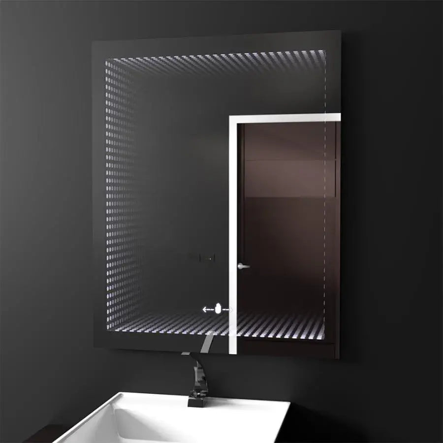 Zrcadlo LED obdélníkový 60x80 cm morrin senzor pohybu Morcellow efekt 3d
