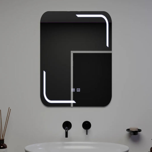 Obdélníkové LED zrcadlo, 60x80cm, Touch Ulrich, Demister System, Stmívatelné
